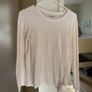 Madewell side tie cotton long sleeve top M